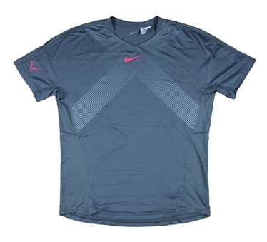2013 Rafael Nadal US Open Match Worn Nike Shirt - US Open Champion (MEARS)